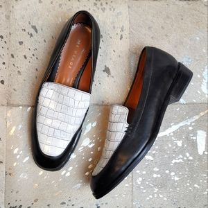 Mi Piaci Croco Leather Loafers